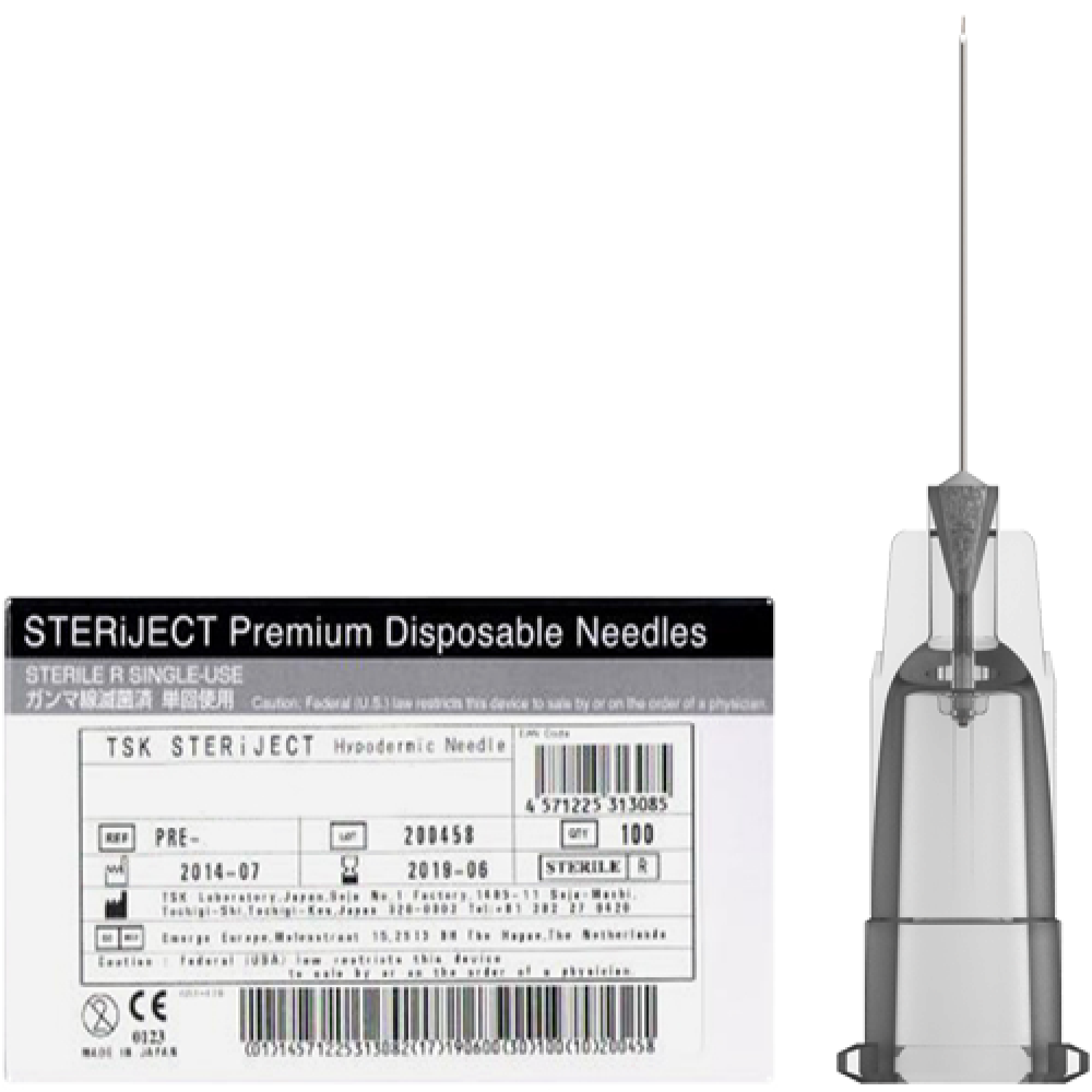 TSK Pre Regular Hub Needle 32G x 9mm (3/8") PRE-32009 1 BOX OF 100 - Image 2