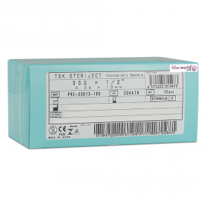 TSK Pre Regular Hub Needle 33G x 13mm (1/2") PRE-33013- 1 BOX OF 100
