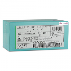TSK Pre Regular Hub Needle 32G x 9mm (3/8") PRE-32009 1 BOX OF 100